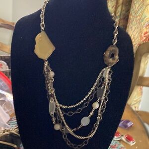 Chico’s  Multiple  tones of metal chains Layered Necklace